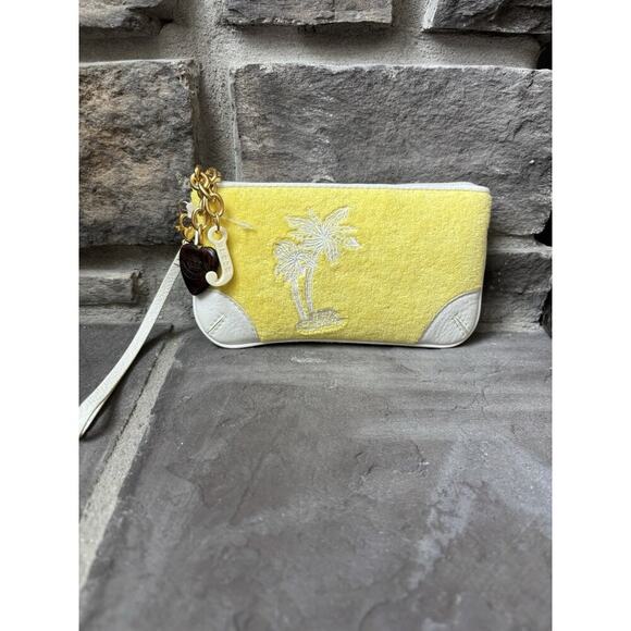 Juicy Couture Handbags - Y2K Vintage Juicy Couture Yellow Terry Wristlet bag Pouchette Mini Tropical